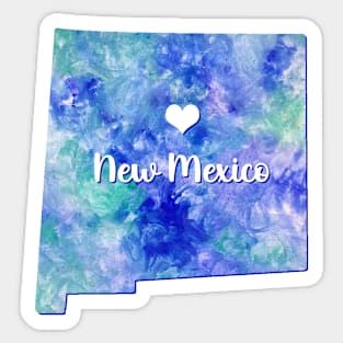 New Mexico state map USA heart watercolor blue watercolour Sticker